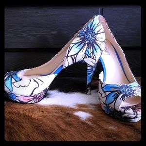Nine West Constance Floral Heels